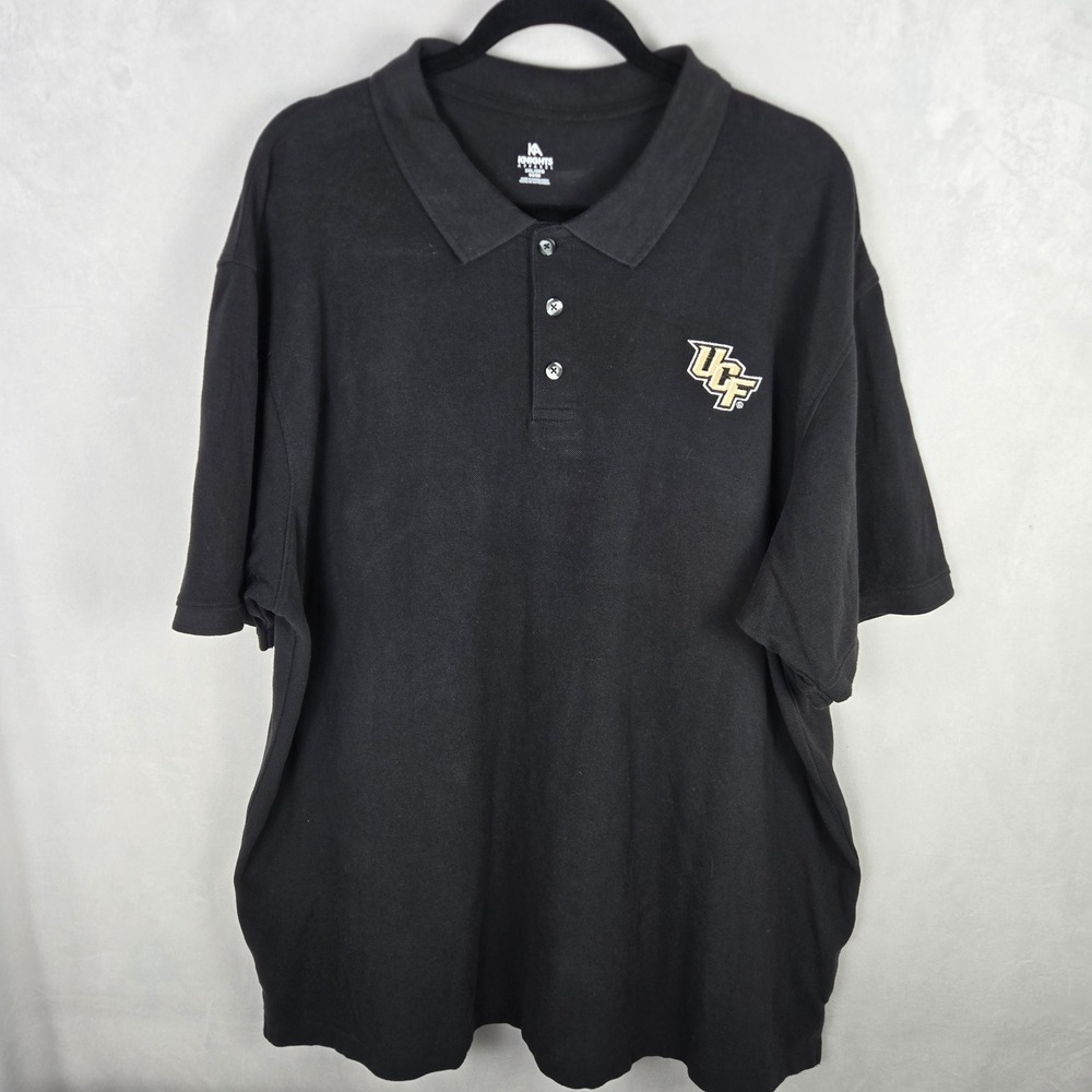 Knights Apparel UCF Knights Polo Shirt Mens 3XL Black Cotton Pique Short Sleeve